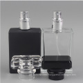 Cosmetic Rectangle Matte Black 30ml 50ml Refillable Glass Perfume Spray Bottle with Aluminum Spray Pump Cap